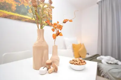 Ein Bett oder Betten in einem Zimmer der Unterkunft Kulmbach 01 - Apartment für Firmen