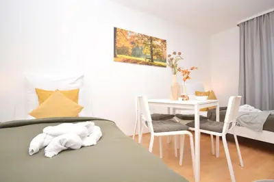 Ein Bett oder Betten in einem Zimmer der Unterkunft Kulmbach 01 - Apartment für Firmen