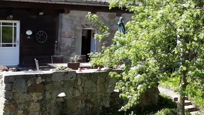 Ein Garten an der Unterkunft Ferienhof Zollfrank