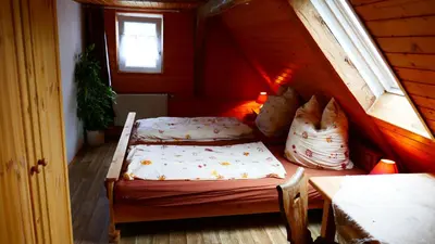 Ein Bett oder Betten in einem Zimmer der Unterkunft Ferienhof Zollfrank