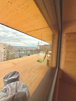 Ein Balkon oder eine Terrasse in der Unterkunft Wohnen am Südhang