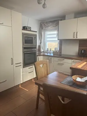 Küche/Küchenzeile in der Unterkunft Ferienwohnung Schaller