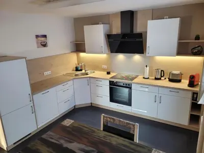Küche/Küchenzeile in der Unterkunft NEU! Ferienwohnung Wunsiedel OG