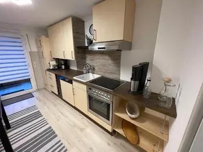 Küche/Küchenzeile in der Unterkunft Ferienwohnung mit Garten und Sauna, nahe Bayreuth