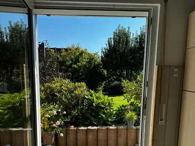 Ein Garten an der Unterkunft Ferienwohnung mit Garten und Sauna, nahe Bayreuth