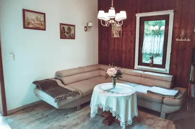 Ein Sitzbereich in der Unterkunft Ferienhaus Vogtland mit Sauna und Hot Tub