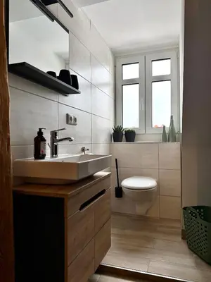 Ein Badezimmer in der Unterkunft Dachblick by Zirwick Apartment