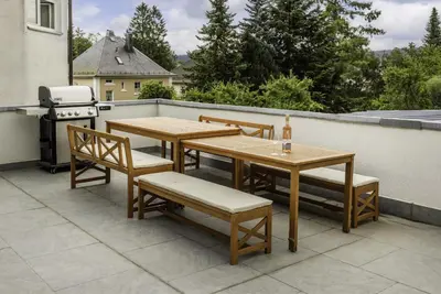 Ein Balkon oder eine Terrasse in der Unterkunft Die Blaue Pause 42