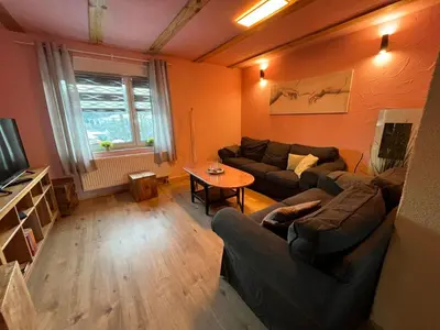 Ein Sitzbereich in der Unterkunft Holiday Home Haus Fichtelberg by Interhome