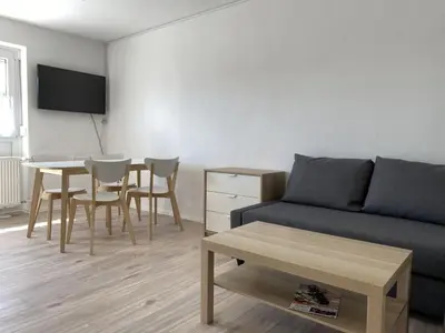 Ein Sitzbereich in der Unterkunft Apartment SAD151 Moderne Monteurwohnung mit Balkon by Interhome