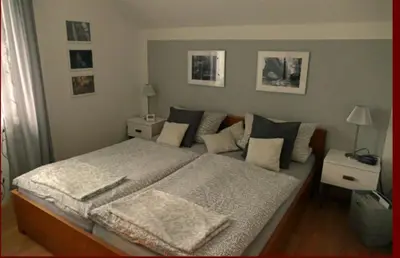 Ein Bett oder Betten in einem Zimmer der Unterkunft Ferienwohnung Jule in Bad Weißenstadt