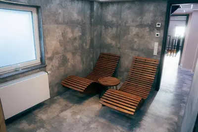 Ein Sitzbereich in der Unterkunft Luxus-Ferienhaus, Wellness, Absolute Ruhe