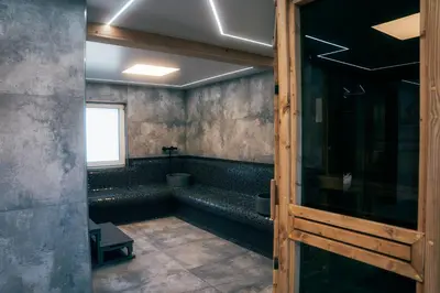 Ein Badezimmer in der Unterkunft Luxus-Ferienhaus, Wellness, Absolute Ruhe