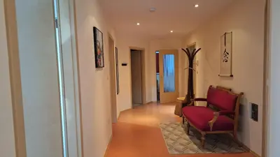 Ein Sitzbereich in der Unterkunft Sunset Apartment