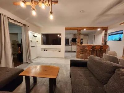 Ein Sitzbereich in der Unterkunft Bachhaus Marktredwitz Haupthaus