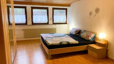 Ein Bett oder Betten in einem Zimmer der Unterkunft Ferienwohnung Merz 26