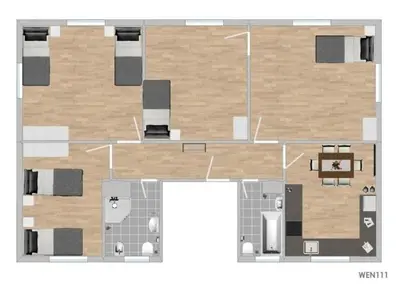 Grundriss der Unterkunft WEN111 große Monteurwohnung