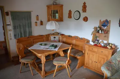Ein Sitzbereich in der Unterkunft Ferienhaus Kroll Thiemen
