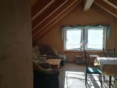 Ein Sitzbereich in der Unterkunft Erzgebirgsferienwohnung