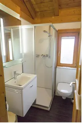 Ein Badezimmer in der Unterkunft Blockhaus Bayerischer Wald Chalet 2