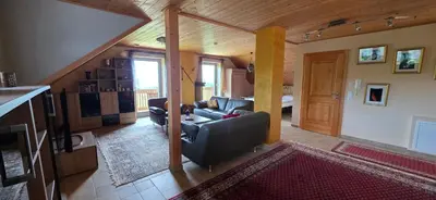 Ein Sitzbereich in der Unterkunft Haus Sonnhof