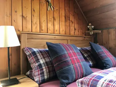 Ein Sitzbereich in der Unterkunft Die Adlerhütte