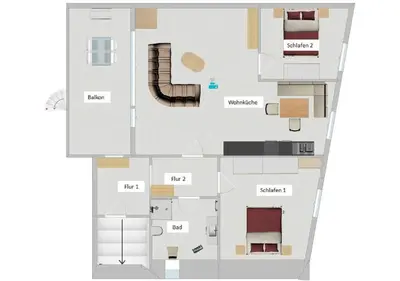 Grundriss der Unterkunft Ferienwohnung Brigitte Frank