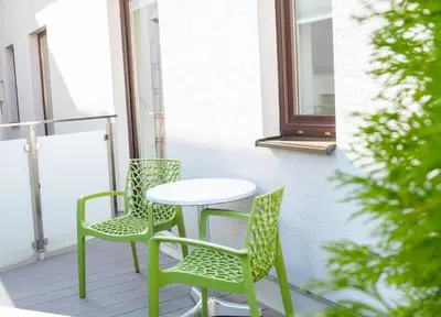 Ein Balkon oder eine Terrasse in der Unterkunft Boutique Hotel Frieden