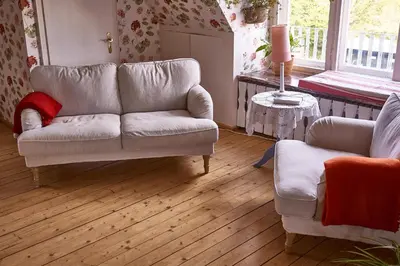 Ein Sitzbereich in der Unterkunft Ferienwohnung Wilhelmine