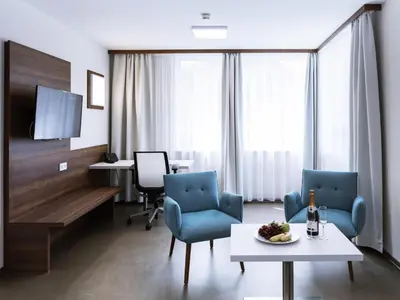 Ein Sitzbereich in der Unterkunft Apart-Hotel FirstBoarding Bayreuth