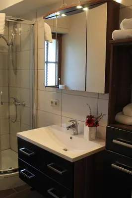 Ein Badezimmer in der Unterkunft Landhotel Kahrmühle