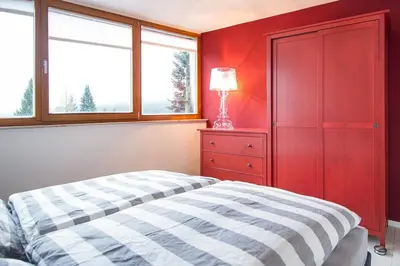 Ein Bett oder Betten in einem Zimmer der Unterkunft Ferienhaus Oberwiesenthal