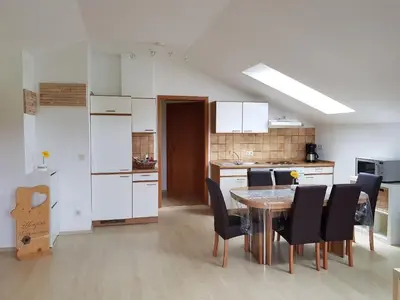 Küche/Küchenzeile in der Unterkunft Ferienwohnung Spachtholz