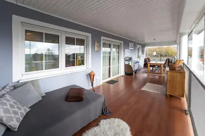 Ein Sitzbereich in der Unterkunft Monis Ferienwohnung