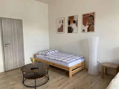 Ein Bett oder Betten in einem Zimmer der Unterkunft Pension Eberhart