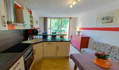 Küche/Küchenzeile in der Unterkunft Ferienhotel Mühlleithen