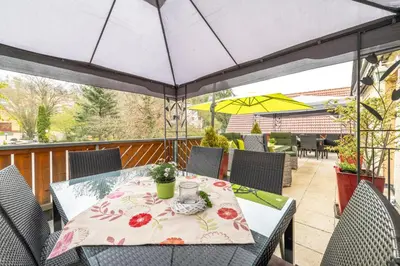 Ein Balkon oder eine Terrasse in der Unterkunft Pension Zweck
