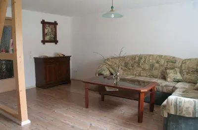 Ein Sitzbereich in der Unterkunft Ferienhaus Geipel