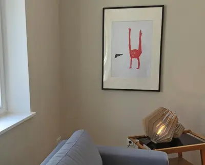 Ein Sitzbereich in der Unterkunft Villa Friedrich