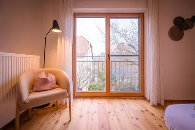 Ein Bett oder Betten in einem Zimmer der Unterkunft Brauereigasthof-Jakob