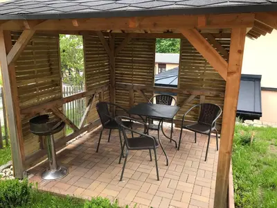 Ein Patio oder anderer Außenbereich in der Unterkunft Ferienhaus Fichtelberg