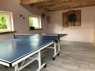 Tischtennis in der Unterkunft Ferienhaus Fichtelberg oder in der Nähe