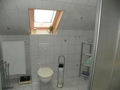 Ein Badezimmer in der Unterkunft Ferienwohnung am Weissenstädter See