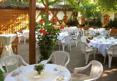 Ein Restaurant oder anderes Speiselokal in der Unterkunft Hotel Falter