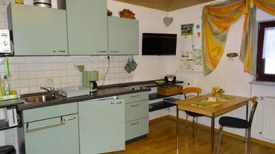 Küche/Küchenzeile in der Unterkunft Ferienwohnung Wasserfloh