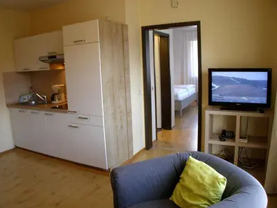 Küche/Küchenzeile in der Unterkunft Park-Villa, Therme und Kurpark
