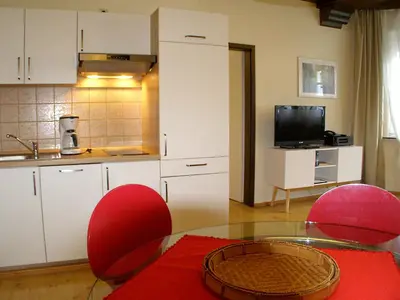 Küche/Küchenzeile in der Unterkunft Park-Villa, Therme und Kurpark