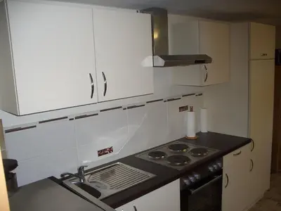 Küche/Küchenzeile in der Unterkunft Haus am Treffenbach