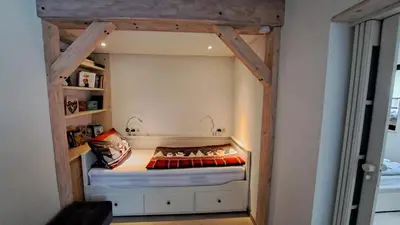 Ein Bett oder Betten in einem Zimmer der Unterkunft Ferienwohnung Aronia Garten