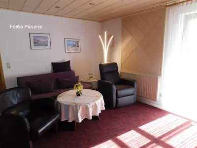 Ein Sitzbereich in der Unterkunft Ferienwohnung 